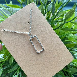 Silver box necklace