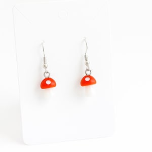 Orange mushroom earrings - Perfect alternative gift