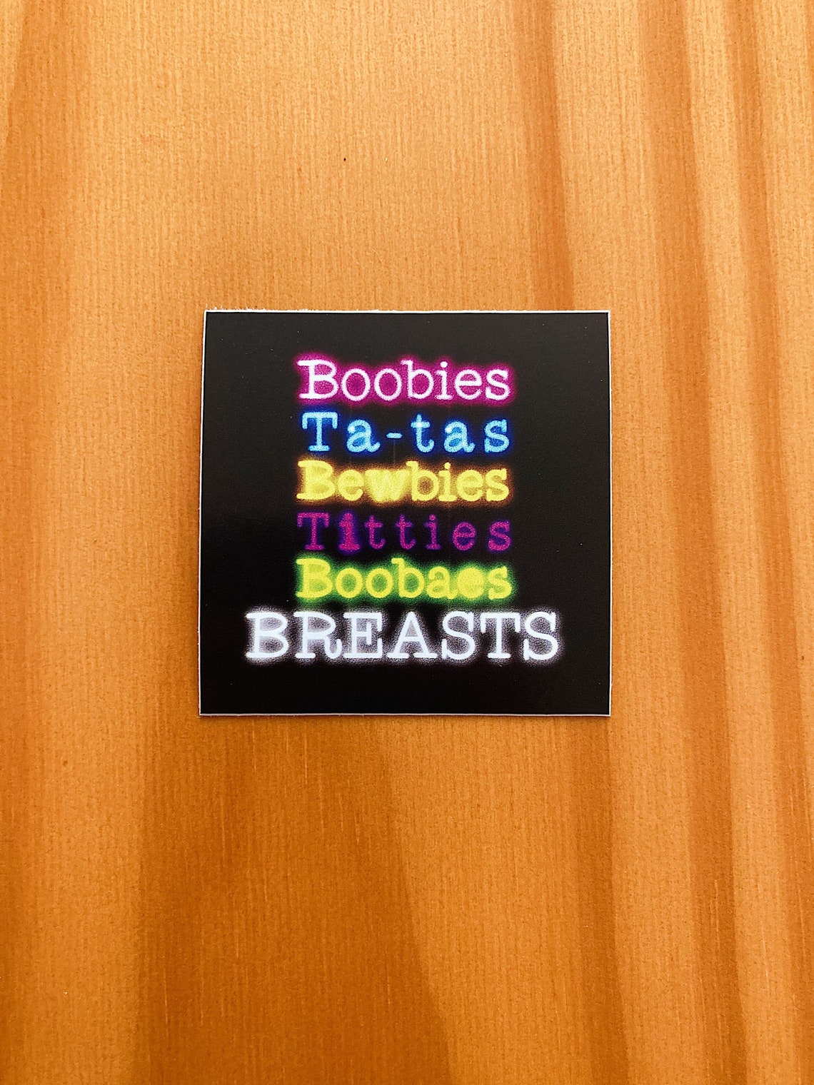 DIGITALLY DESIGNED STICKER Breast Friendly Sticker Boob Etsy
