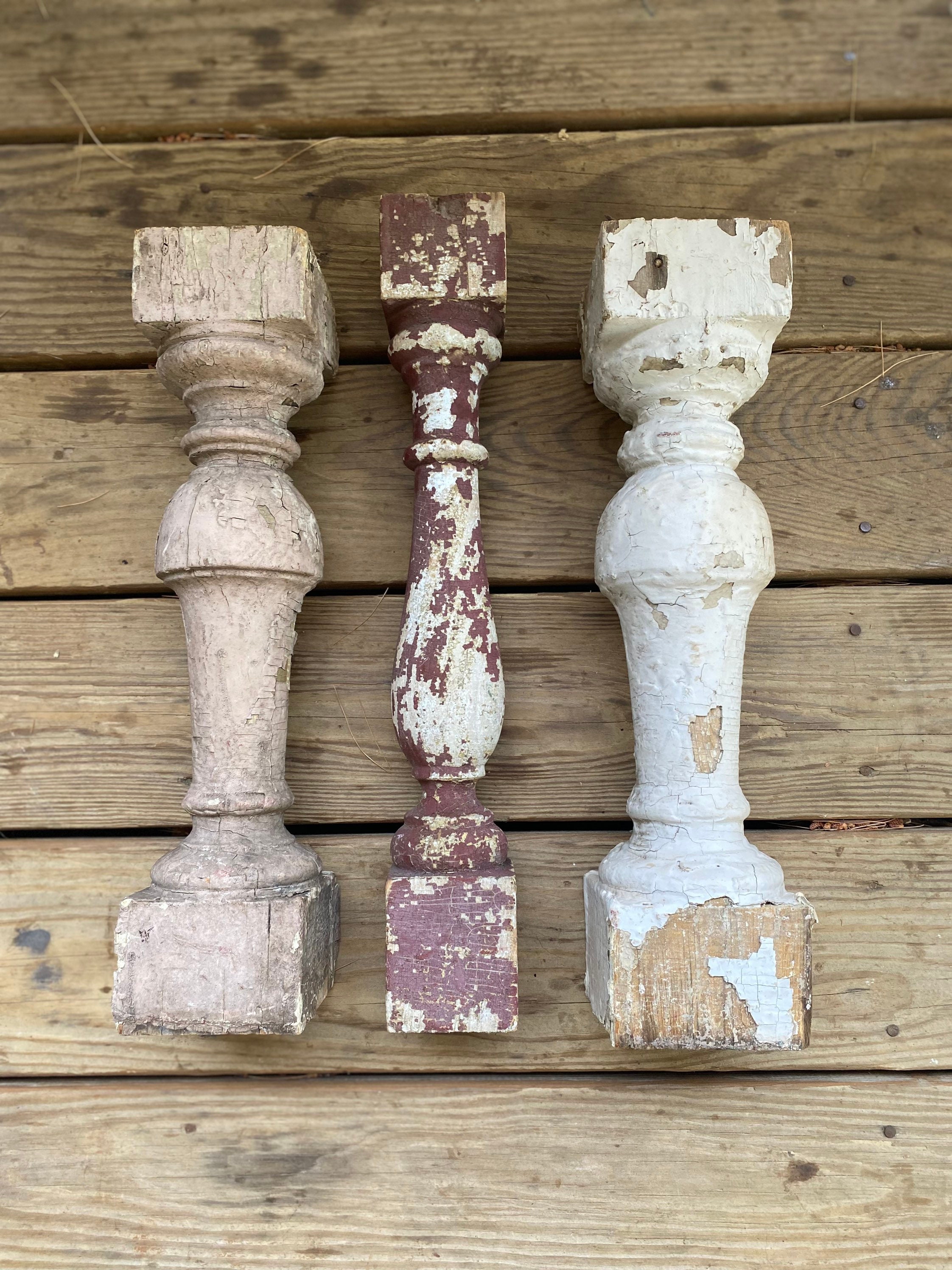 21” Antique Porch Rail Picket Baluster Architectural Salvage Post Finial Chippy White agrohort