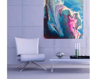 Lavender Wave - 12"x12"- Ocean Abstract acrylic painting
