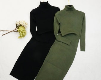 full length turtleneck dress