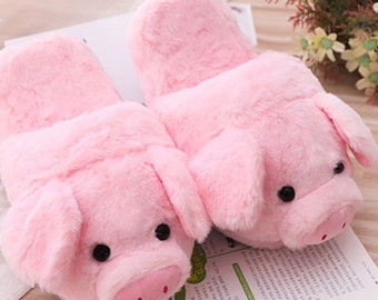 girls pig slippers