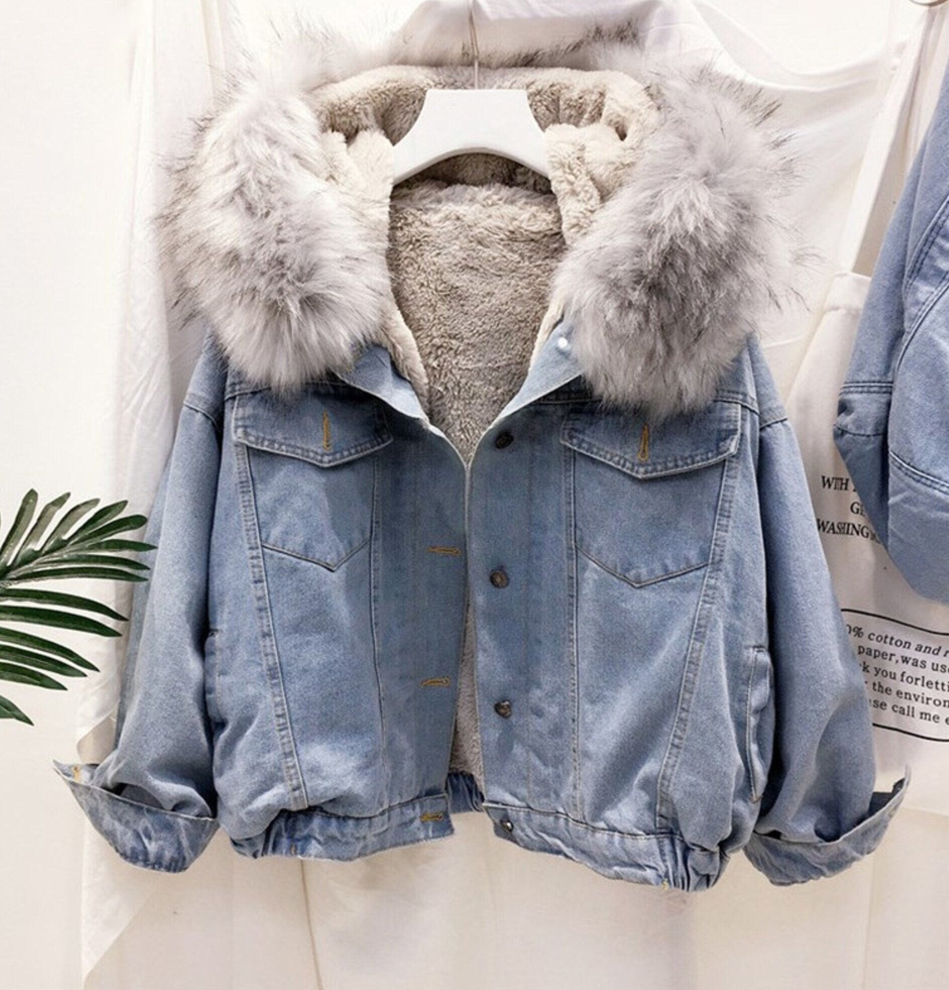 furlined denim jacket