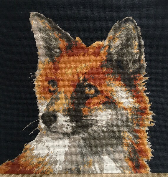 Fox Head Needlepoint Kit Etsy