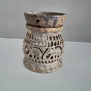 Carved Natural Soap Stone Oil Burners 4in Elephant