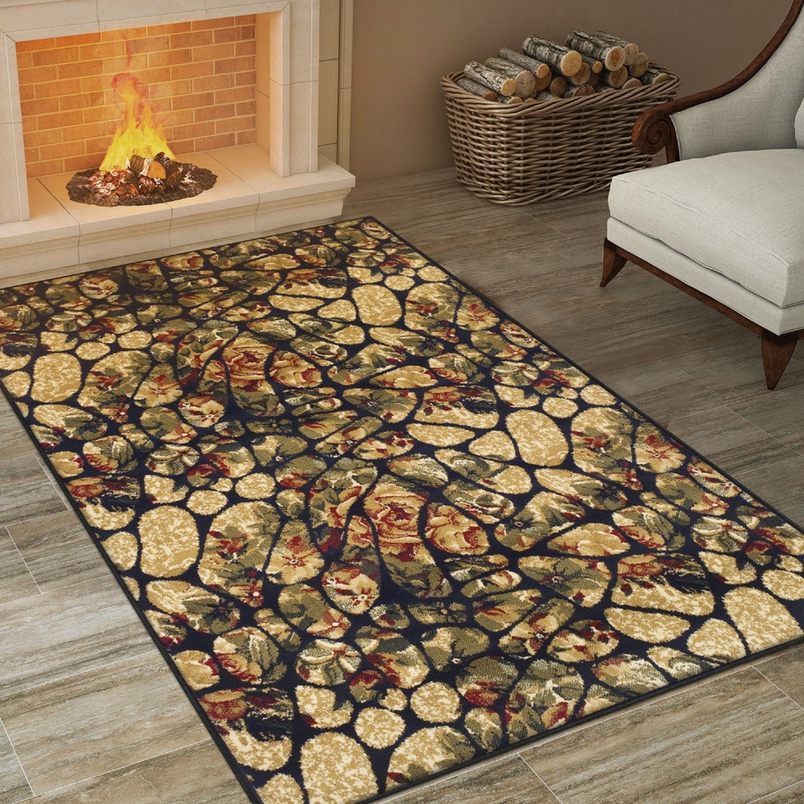 Bohemian Mosaic Tile Abstract Indoor Area Rug for Living Room Etsy
