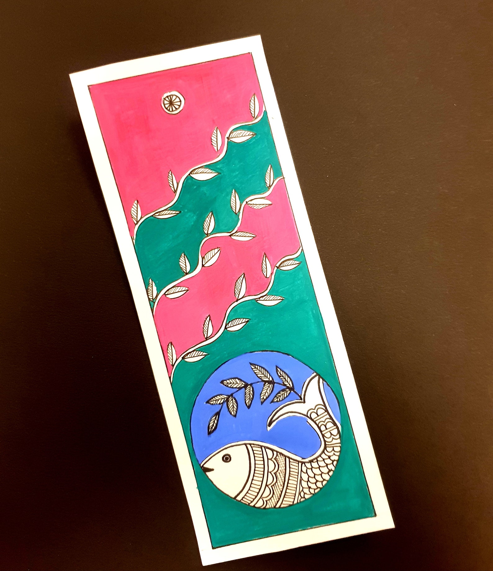 Handpainted Madhubani Bookmarks Set of 3 | Etsy