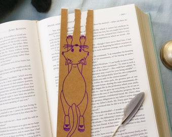 Scratchy Cat Foil Bookmark - Cute Funny Cat Themed Gift for Animal Lovers