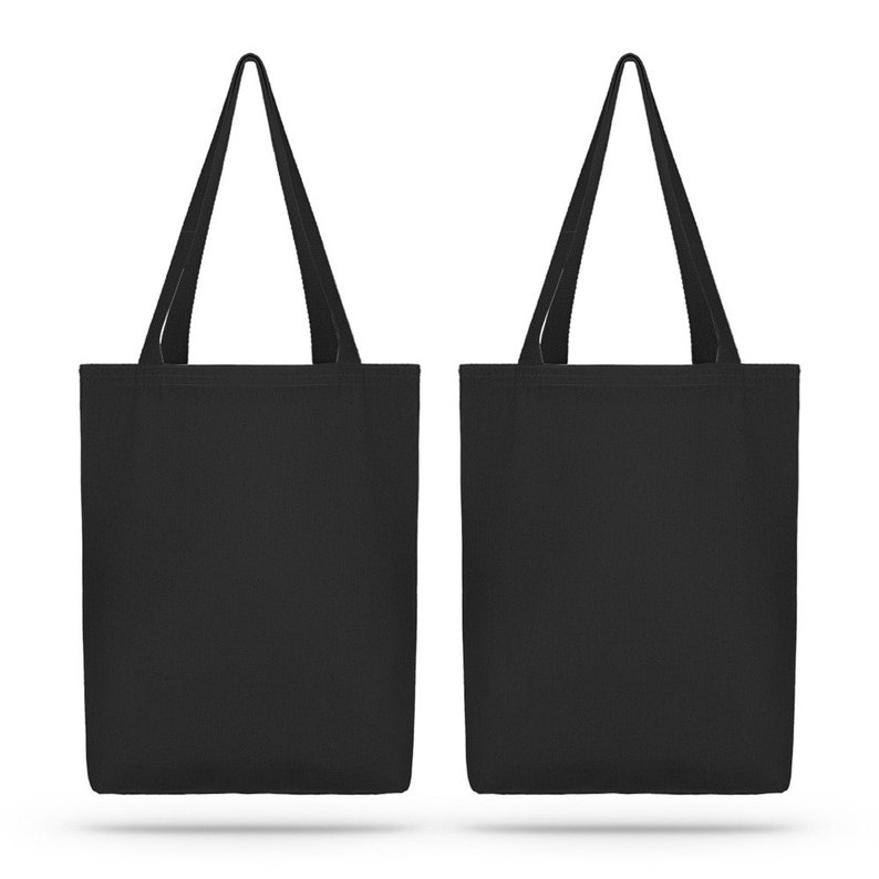 Canvas Black Tote Bag With Handle for Women Cotton Reusable - Etsy