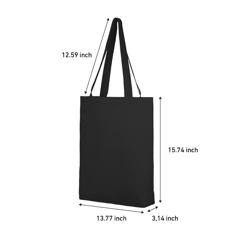 Canvas Black Tote Bag With Handle for Women Cotton Reusable - Etsy