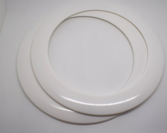 Bag Handles 1 Pair of White Round Plastic Making Bags Craft, Small size , Sewing Knitting 12cm