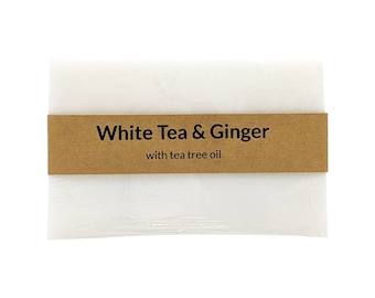 White Tea and Ginger Goat Milk Glycerin Soap Made With Tea Tree Essential Oil