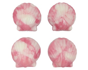 4 Pink Sea Shell Goat Milk Glycerin Bar Soaps - Bulk