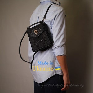 Black Leather Mini Backpack Purse: Convertible Crossbody Bag, Shoulder Handbag, Messenger Bag
