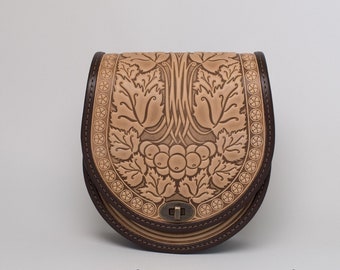 Leather Crossbody Bag: Beige Purse, Handbag, Shoulder Bag