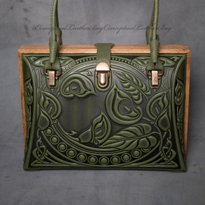 Purse  Top handle bags Best gift for her Handbag leather Green gift Evening bag Best tote bag