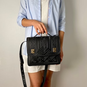 Unisex leather bags, Black handbag, Briefcase men and women, Cross body bag, Leather tote, Messenger bag, Shoulder bag black