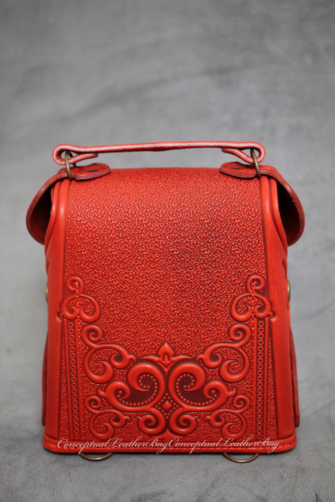 Red leather bag/backpack Red leather shoulder/crossbody tote Etsy