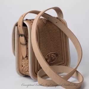 Embossed Leather Crossbody Bag: Small Messenger Purse