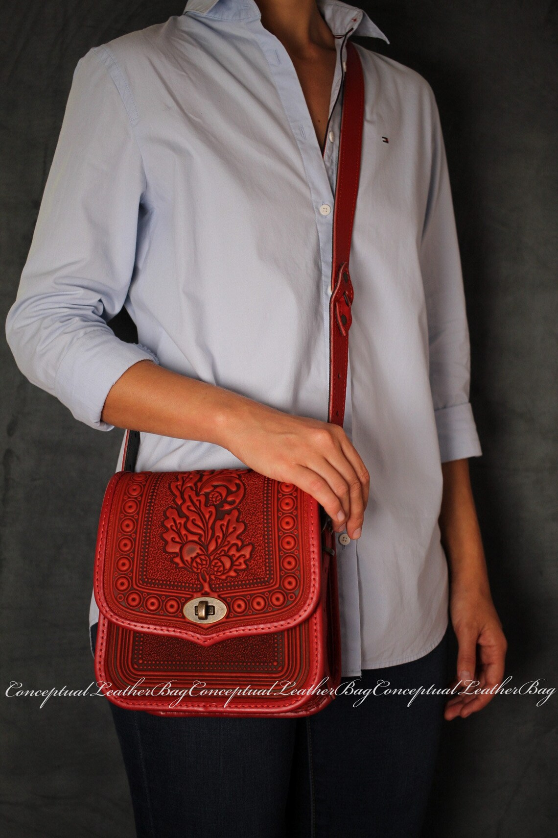 Red Leather Handbag Woman Leather Shoulder /crossbody Tote Bag Etsy Sweden