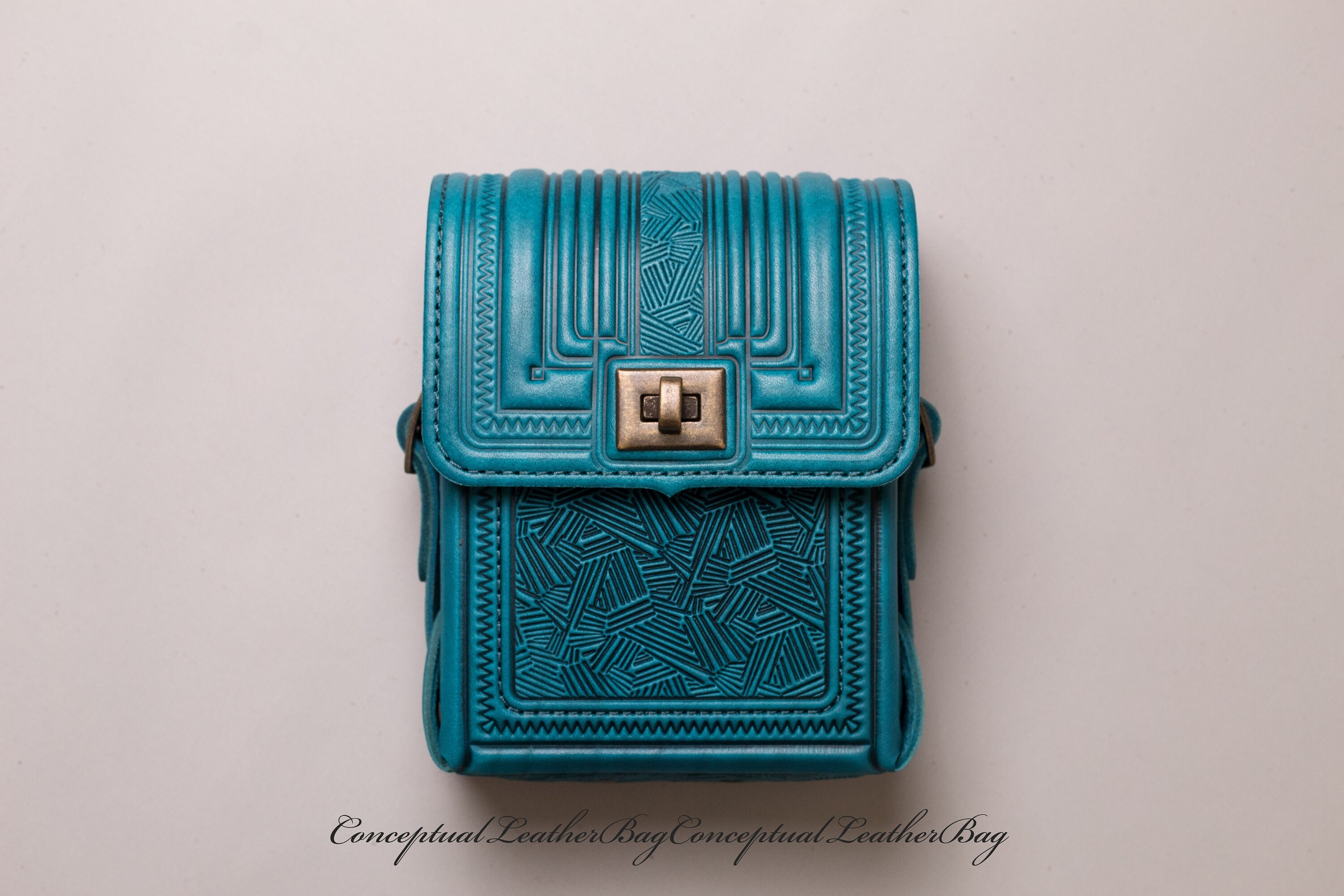 small turquoise purse