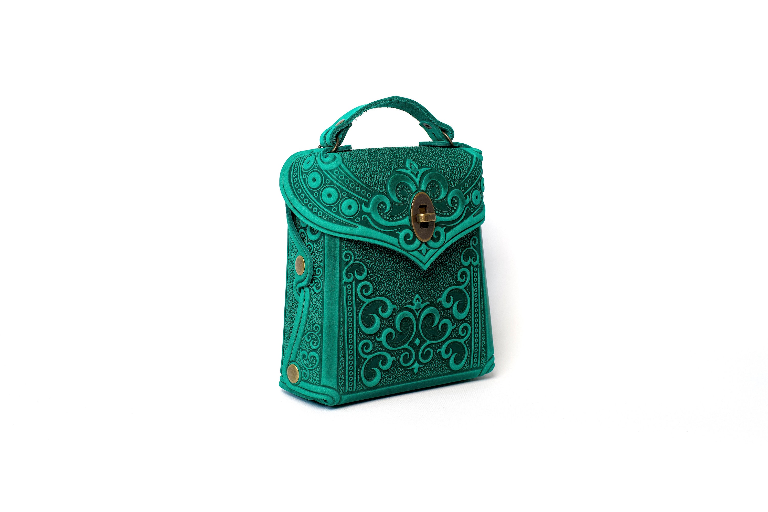 Emerald Kelly Green Mini Leather Backpack Purse: Convertible  display picture 1
