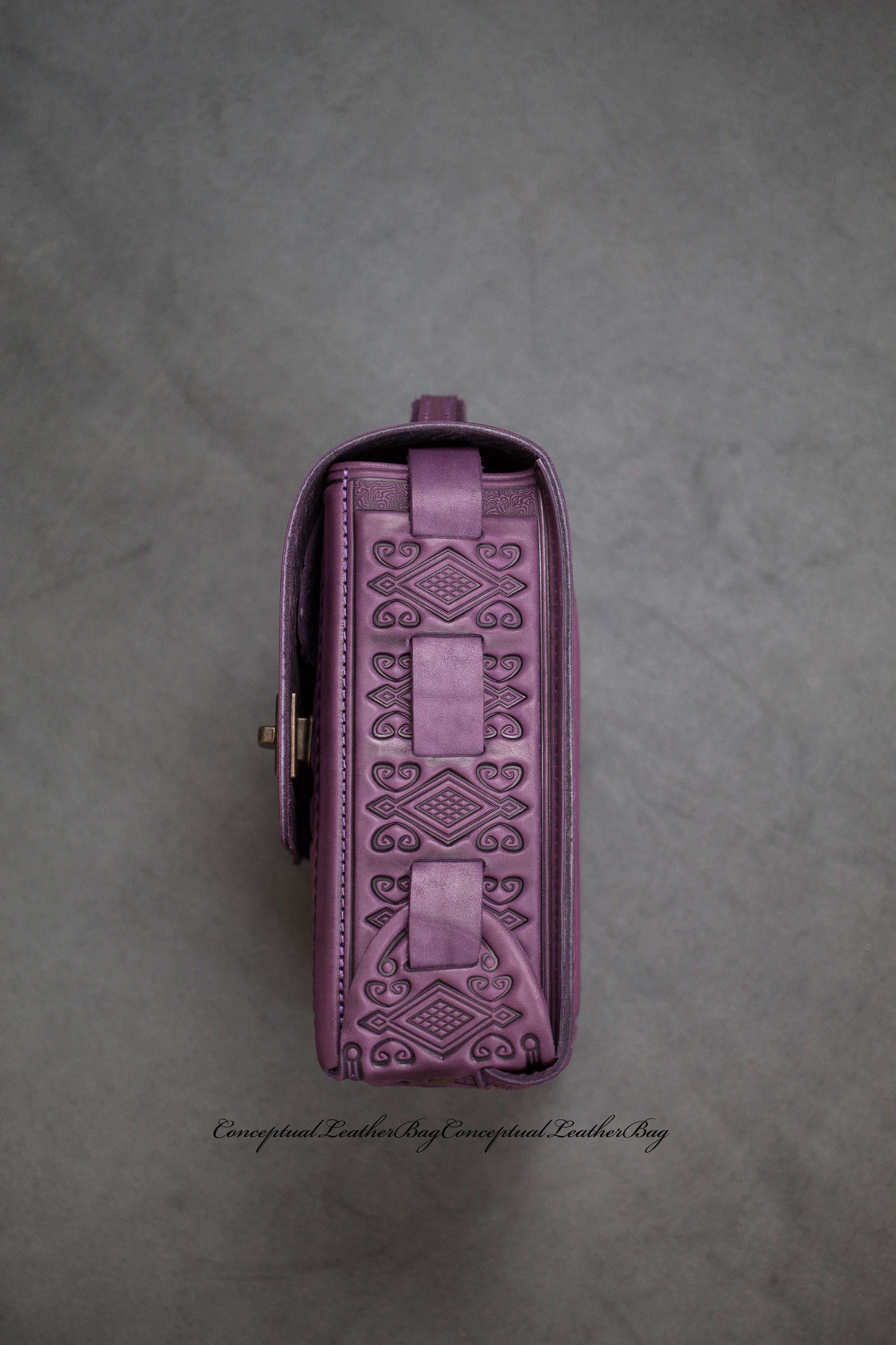 Purple crossbody briefcase Women's Leather Attaché Etsy