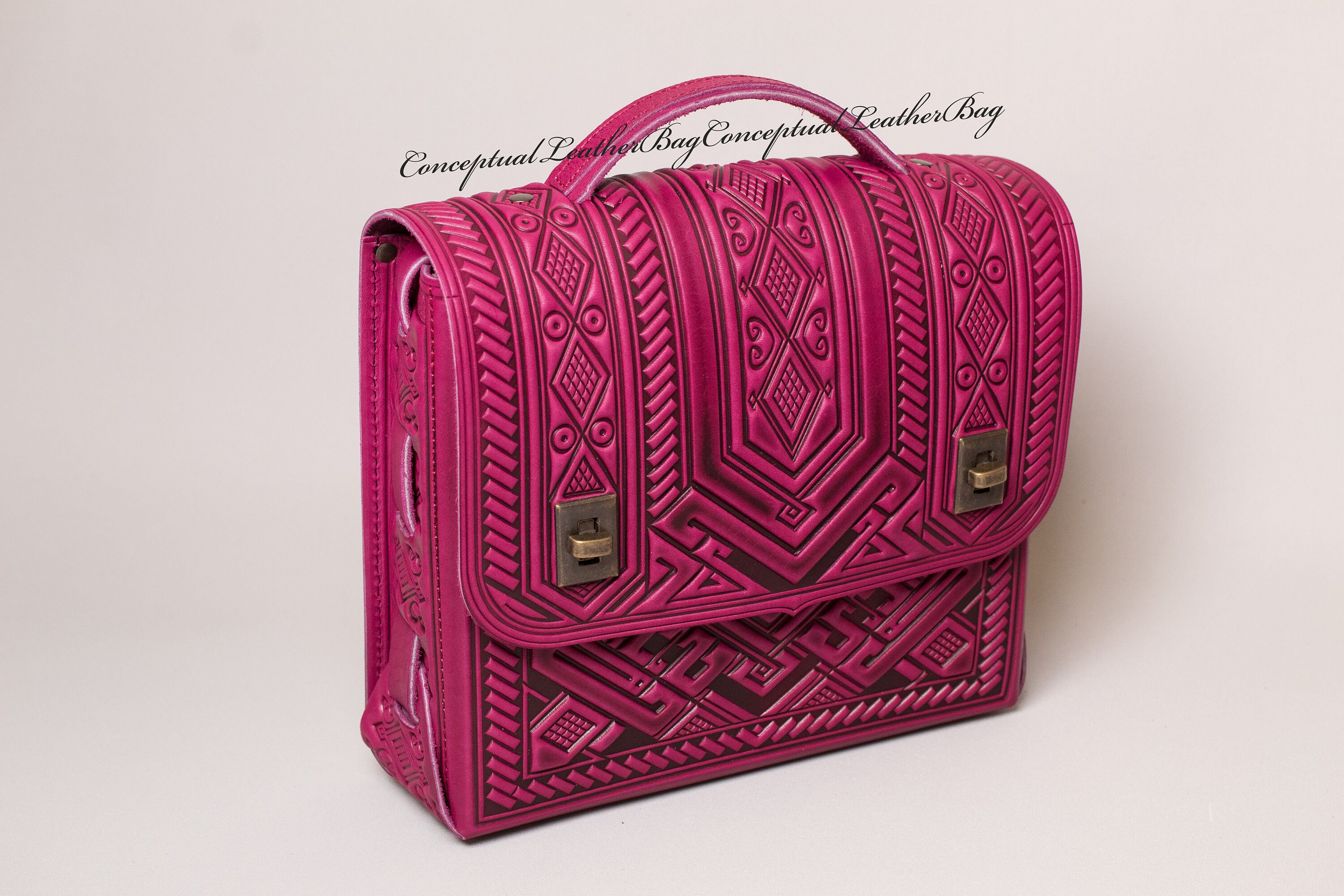 Pink crossbody briefcase Women's leather attaché Shoulder Etsy