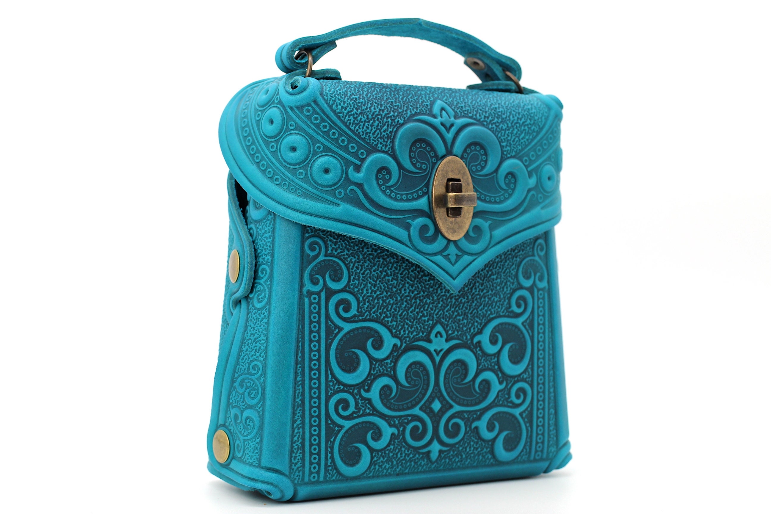 3115 Turquoise Blue Teal Green Pattern Mini Backpack Purse Travel Bag Turquoise sparkle mini backpack Justice | Mercari main image 2