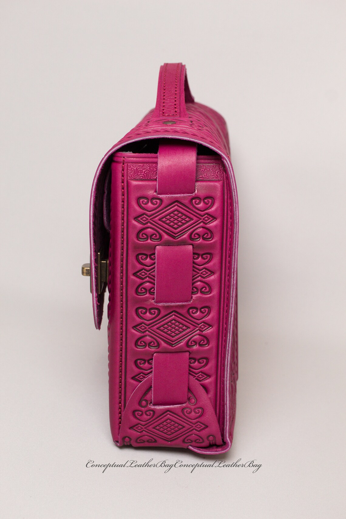 Pink crossbody briefcase Women's leather attaché Shoulder Etsy