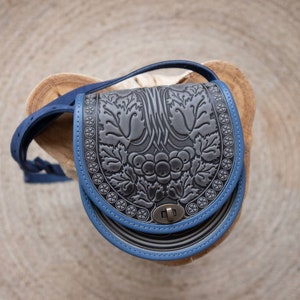 Grey Leather Crossbody Bag: Shoulder Purse