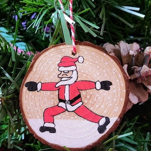 Yoga Santa - Hand Painted Christmas Decoration