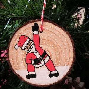 Yoga Santa -  Hand Painted Christmas Decoration