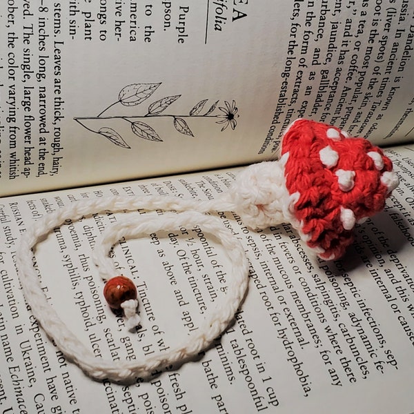 Handcrafted Crotchet Mushroom Bookmark | Cotton Bookmark | Booklover's Gift