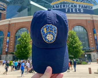 Floral Milwaukee Brewers Embroidered Baseball Cap, Unique Girly Team Gear