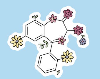 Ativan / Lorazepam Chemical Structure Vinyl Sticker, 3 inch
