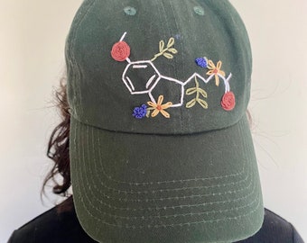 Custom embroidered chemical structure baseball cap, personalized science hat, unique gift for science lovers