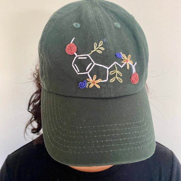 Custom embroidered chemical structure baseball cap, personalized science hat, unique gift for science lovers