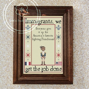 Marquis de Lafayette Digital Cross Stitch Pattern, Hamilton, Colonial