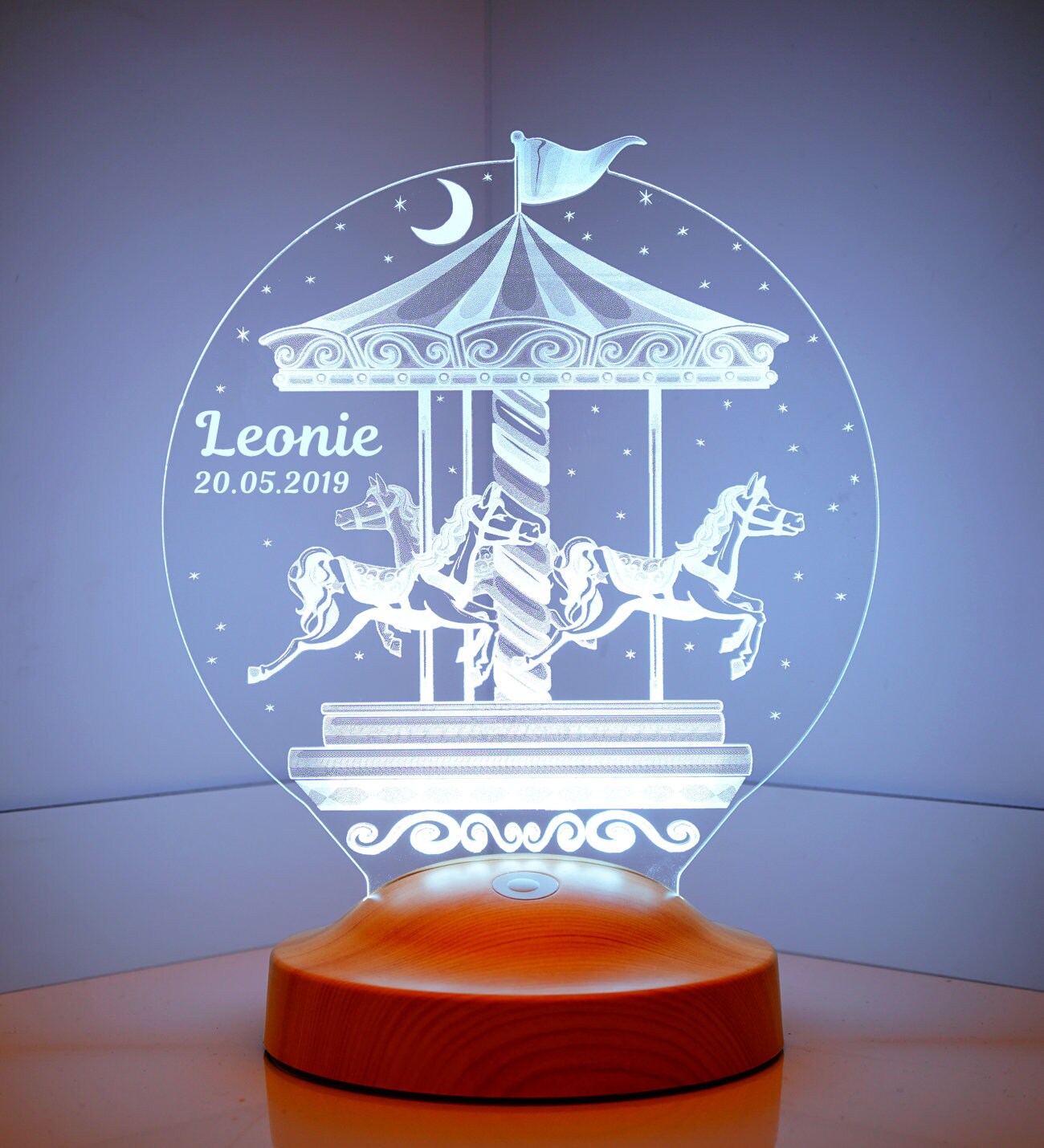 Personalized 3D Lamp Carousel Night Light Desk Lamp Gift for Etsy