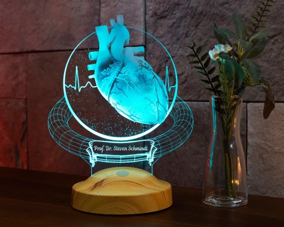 Klaar Refrein limoen Personalized 3D Lamp Cardiologist Doctor Heart Surgeon Gift - Etsy