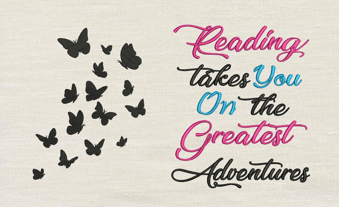 Reading Takes You With Butterflies 2 Designs 3 Sizes Reading Etsy