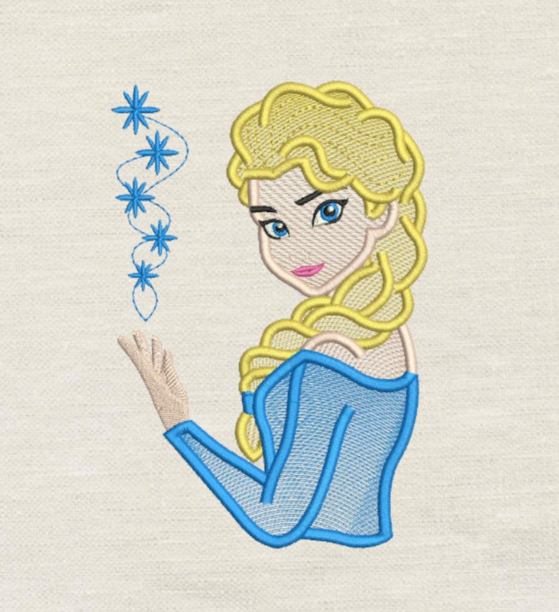 Elsa Frozen Embroidery 3 Sizes Embroidery Design Reading Etsy