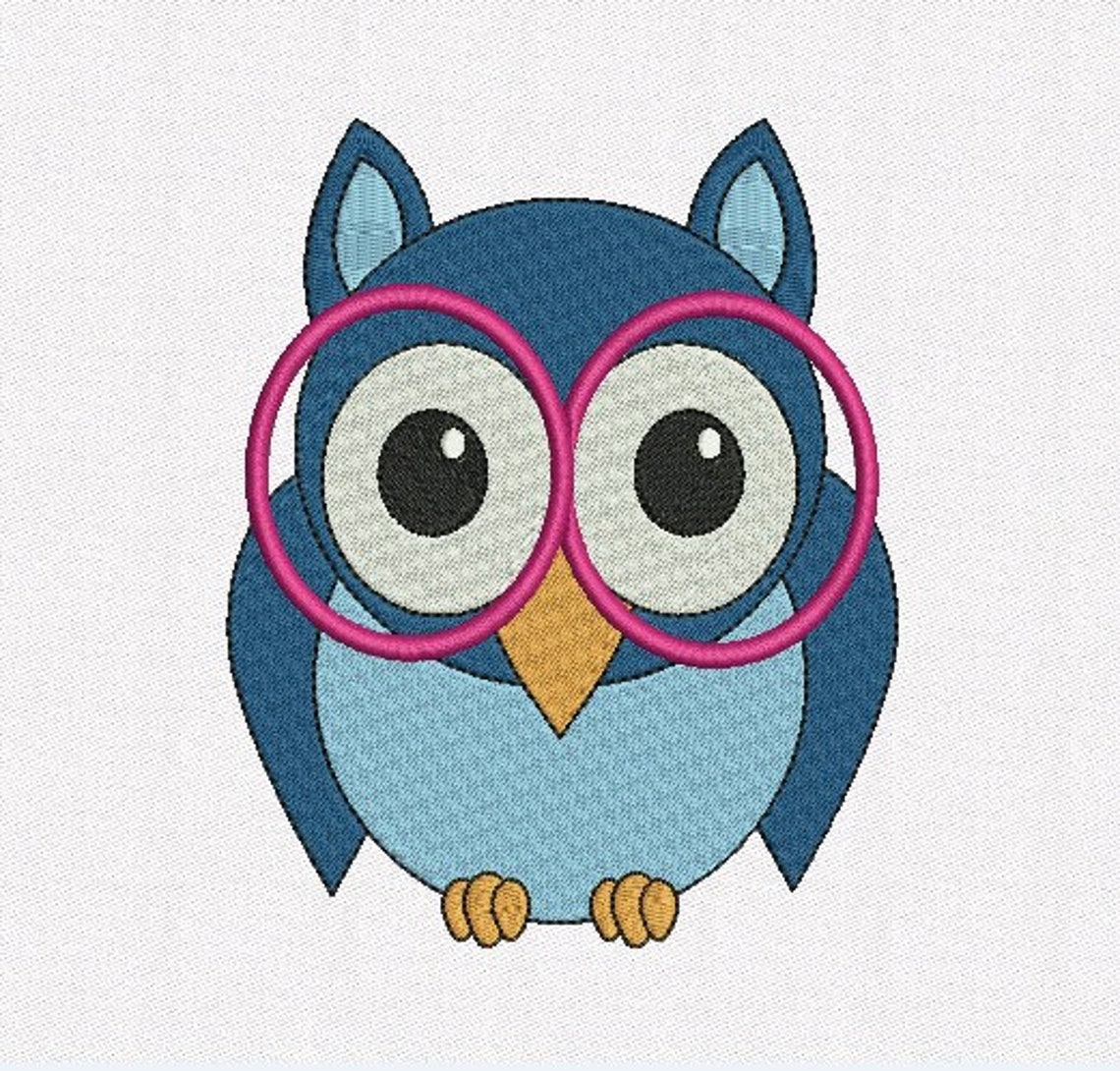 Owl with glasses 3 sizes jessecmault design reading  etsy