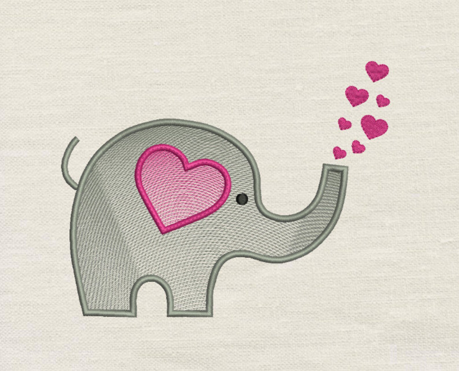 Elefant Herzen Stickerei 3 Größen Stickerei Design lesen Etsy.de