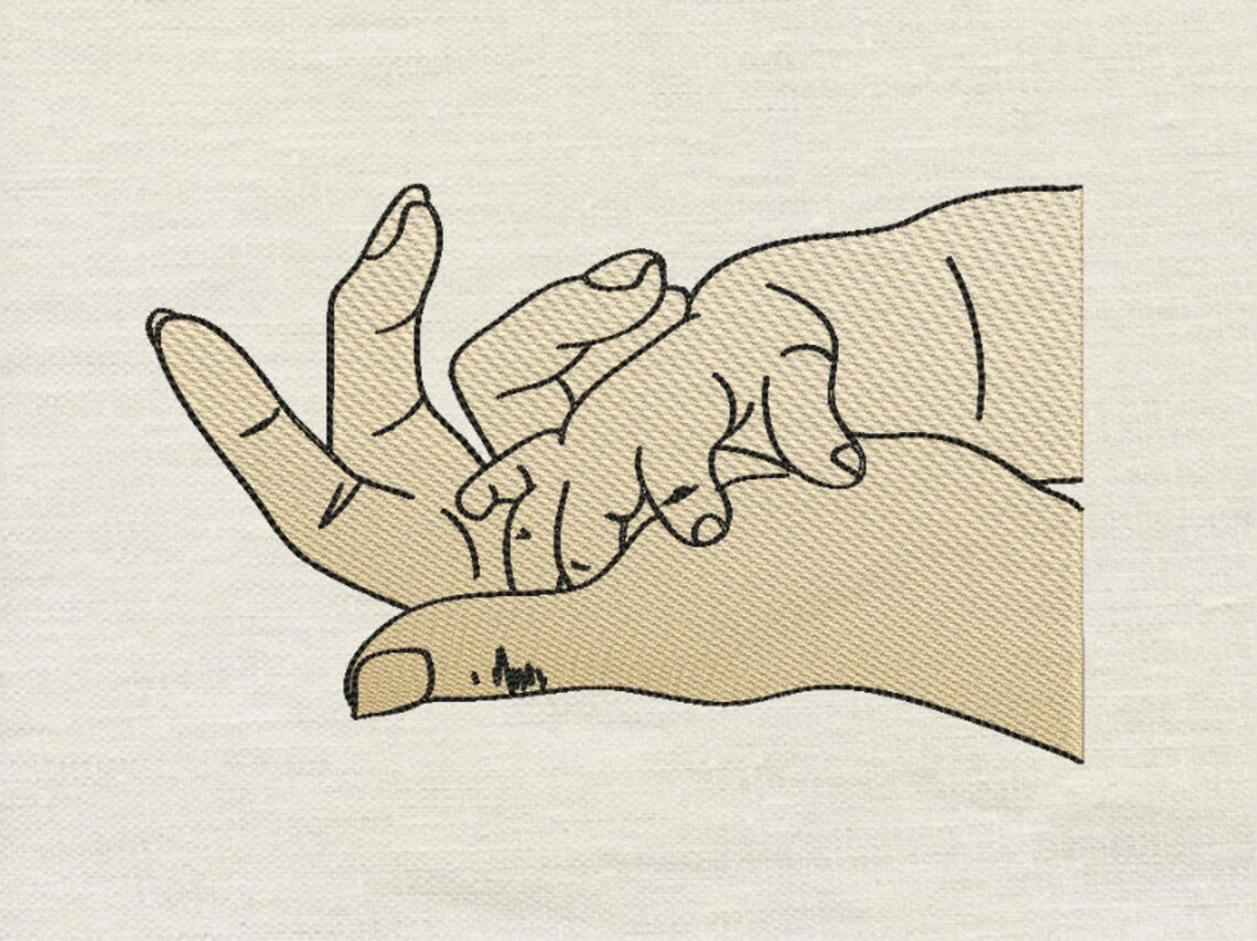 Hands Embroidery 3 Sizes Embroidery Design Reading Etsy