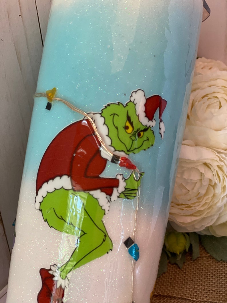 The Grinch inspired Stealing Lights Light up Christmas Etsy
