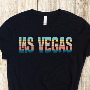 LAS VEGAS City Retro Stripe Short Sleeve Tee | T-shirt for Gift Man Woman | Las Vegas Nevada | FREE Shipping