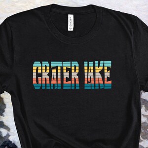 CRATER LAKE National Park |  Short Sleeve Tee | Vintage Retro stripe T-shirt | FREE Shipping